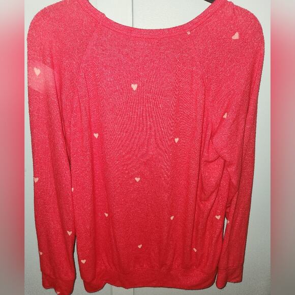 Buffalo David Bitton Red Heart Print Long Sleeve‎ Pullover Top Womens Size Small - Picture 5 of 10